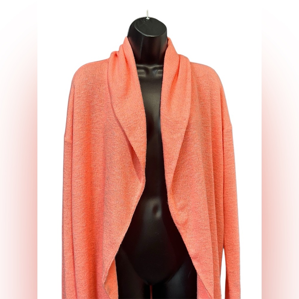 Lilly Pulitzer Springtime Light-Weight Open Front Flowy Neon Heathered Coral